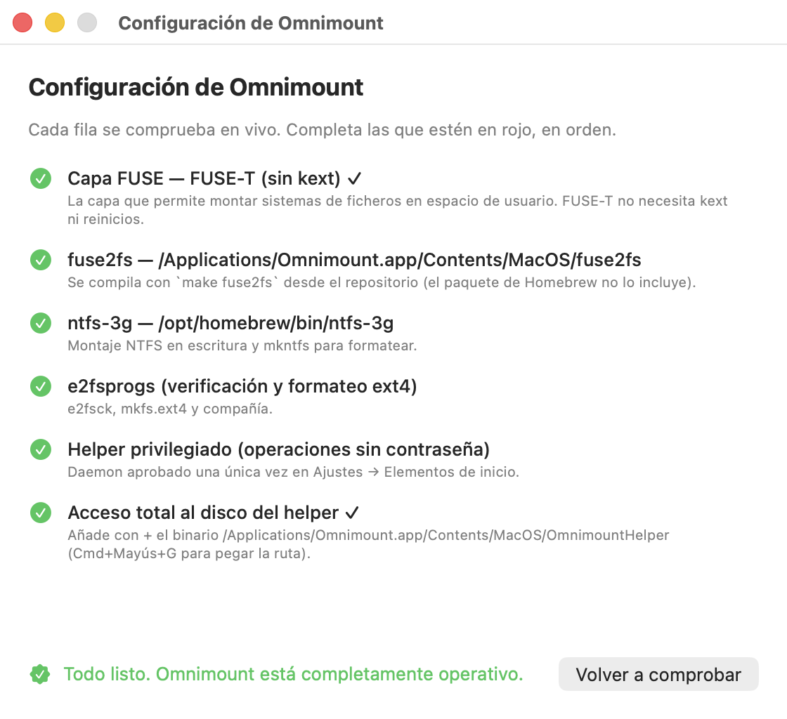 Asistente de configuración de Omnimount